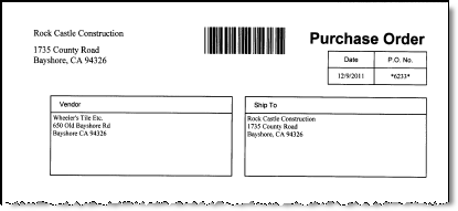 barcode on Purchase Order