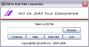Screenshot of DII to DAT File Converter