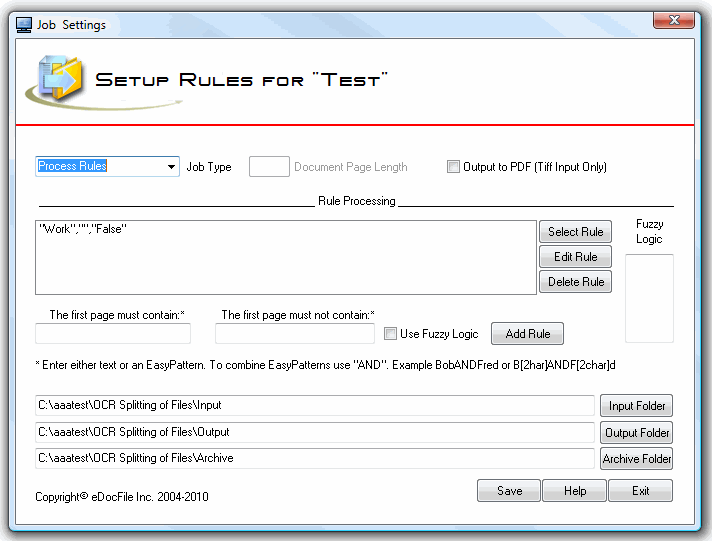 OCR File Splitter 2.0 screenshot