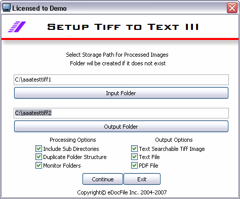 Click to view Tiff to Text III 4.0 screenshot