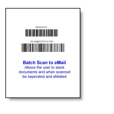 Batch scan documents to email with the use of barcode separator pages