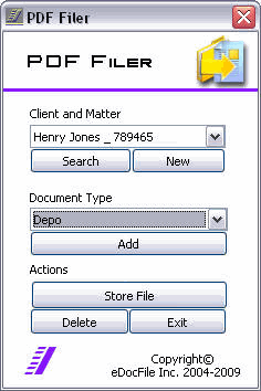 Screenshot of PDF Filer III V