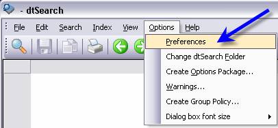 Opening preferences for adding Text Searchable Tiffs or PDFs